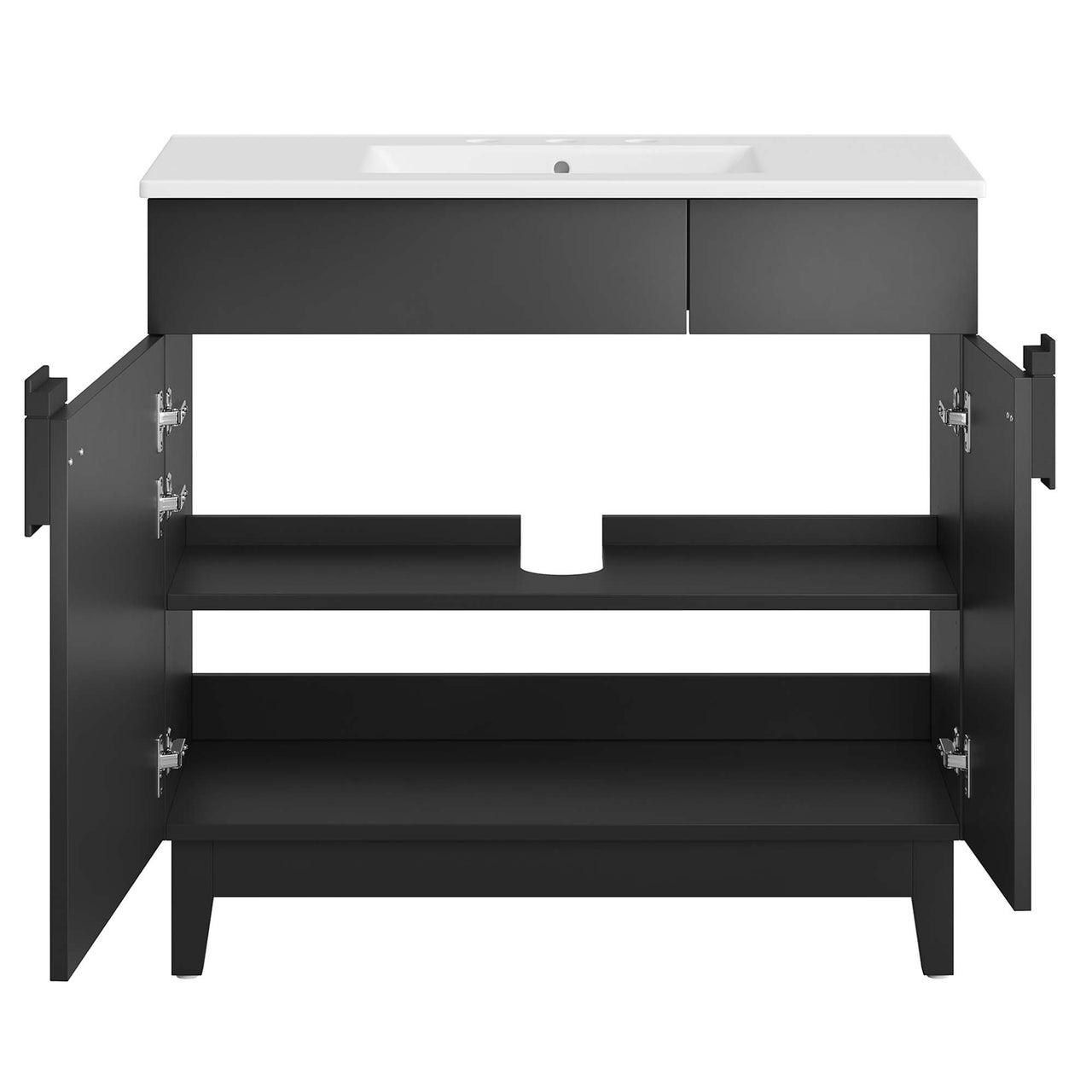 Regalo Vanity Unit, Large, White & Black