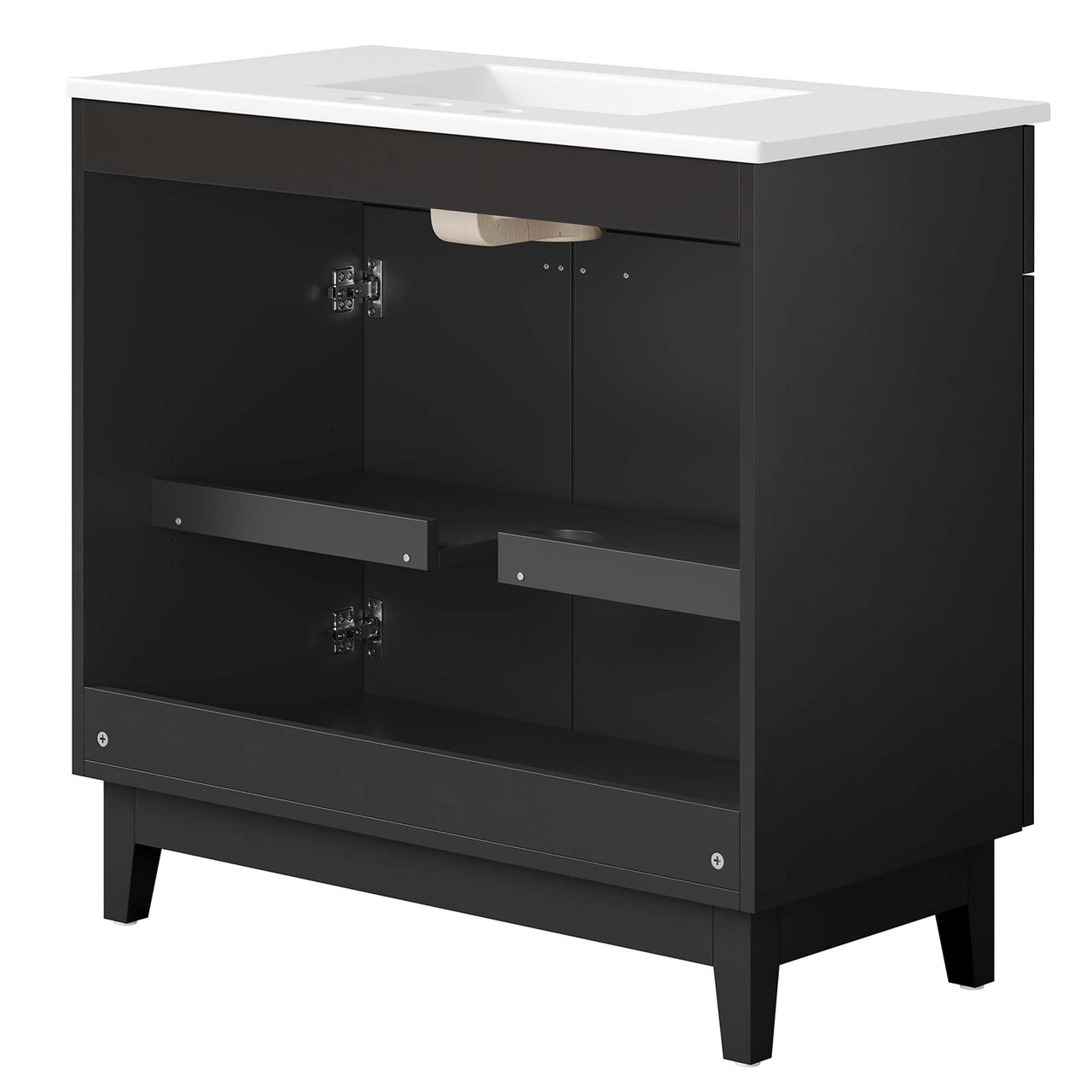 Regalo Vanity Unit, Large, White & Black