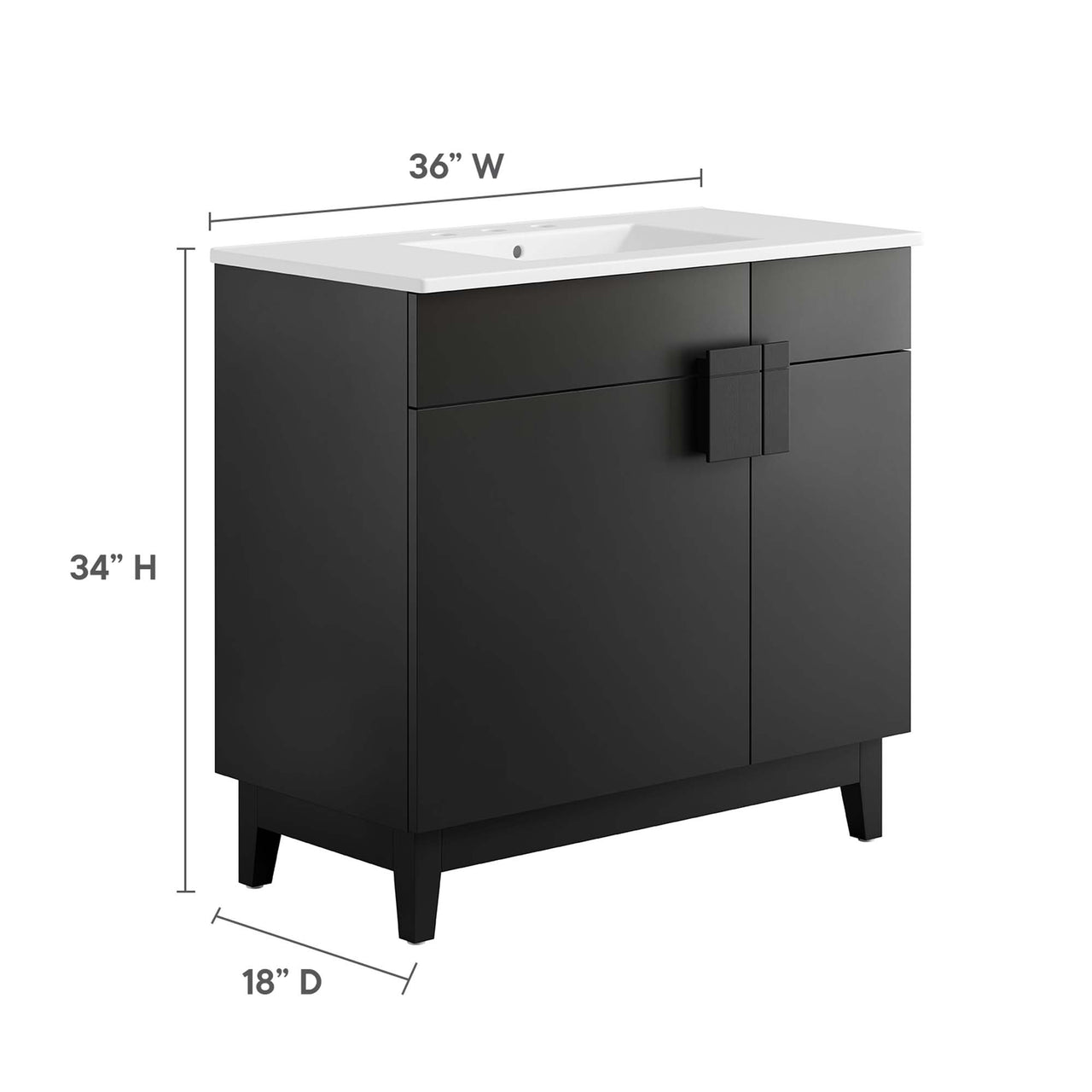 Regalo Vanity Unit, Large, White & Black