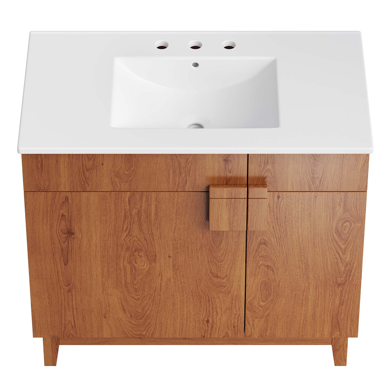 Regalo Vanity Unit, Large, White & Walnut