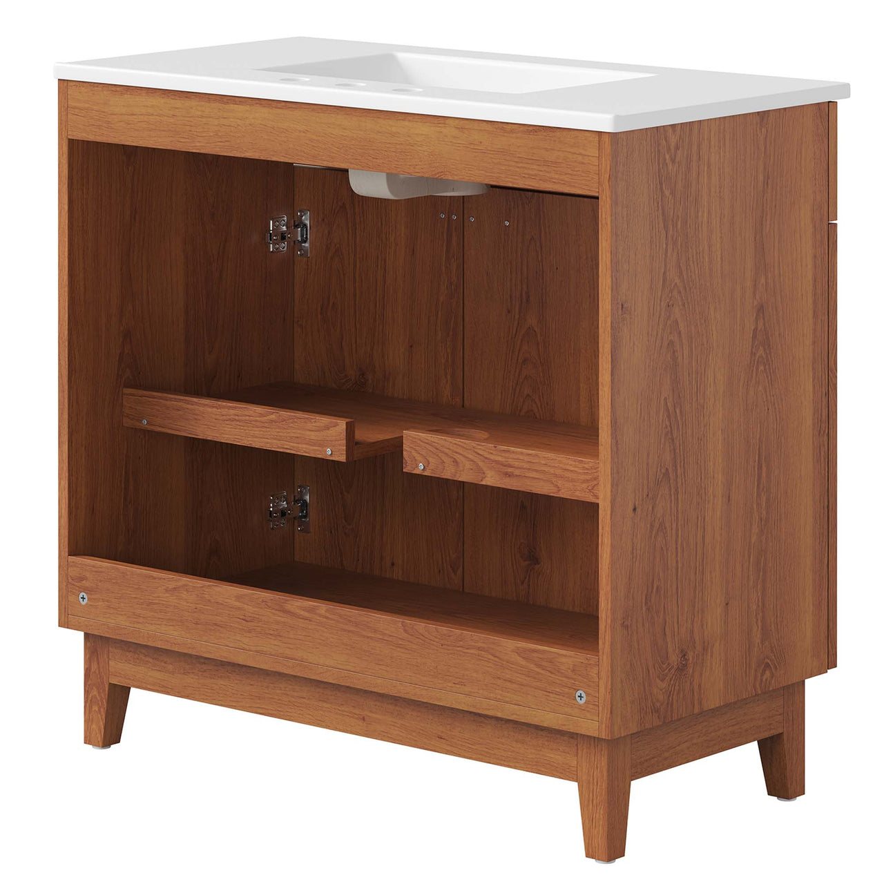 Regalo Vanity Unit, Large, White & Walnut