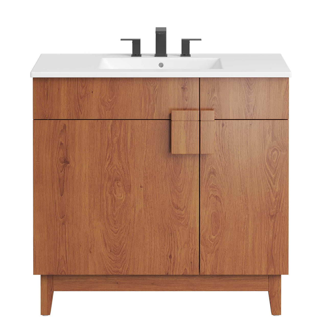 Regalo Vanity Unit, Large, White & Walnut