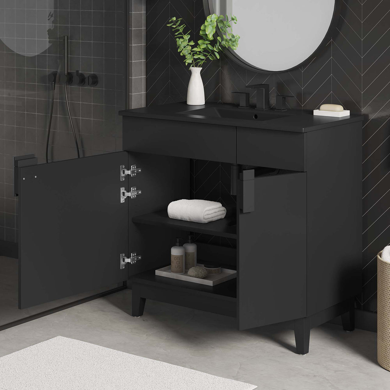 Regalo Vanity Unit, Large, Black