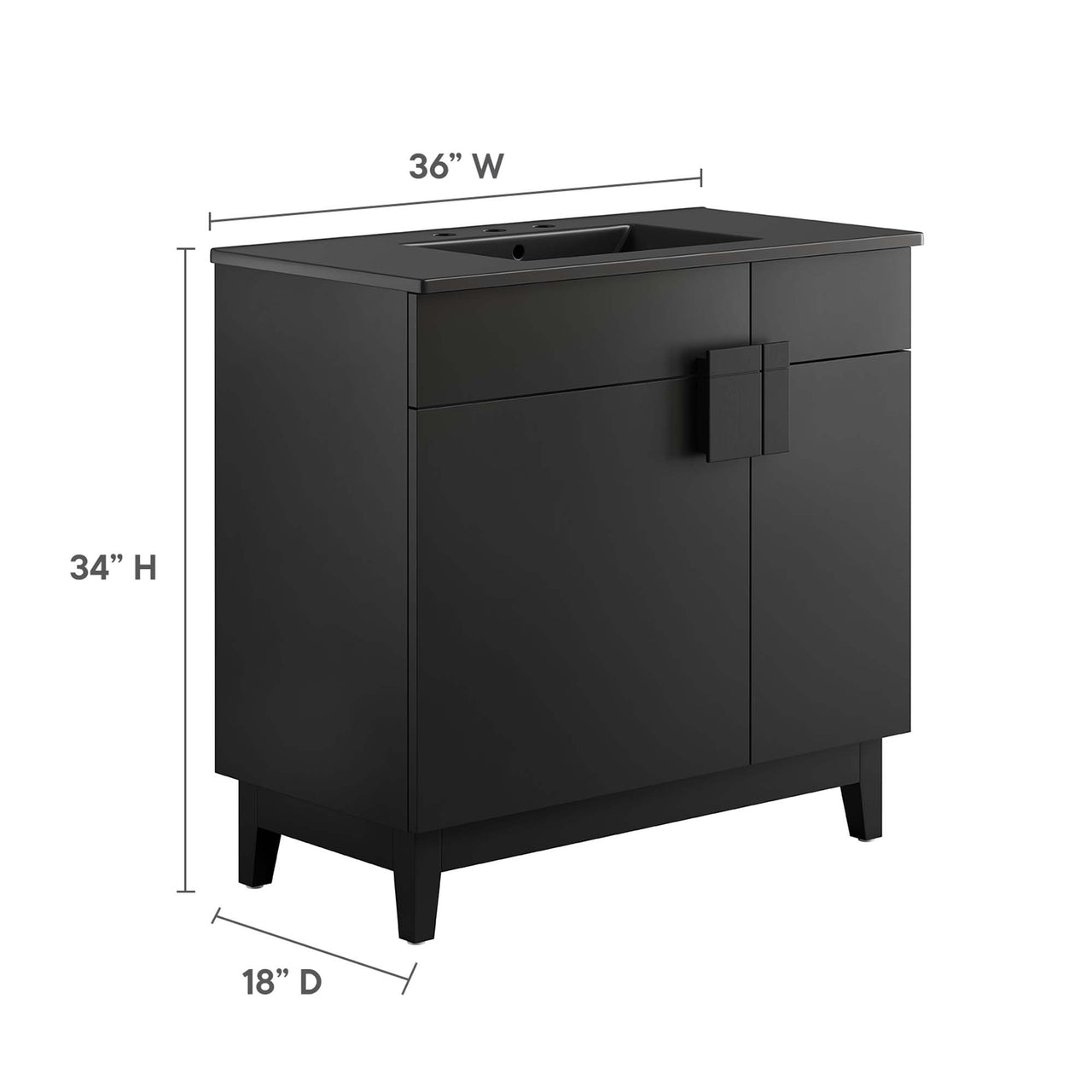 Regalo Vanity Unit, Large, Black