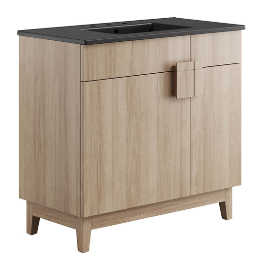 Regalo Vanity Unit, Large, Black & Oak