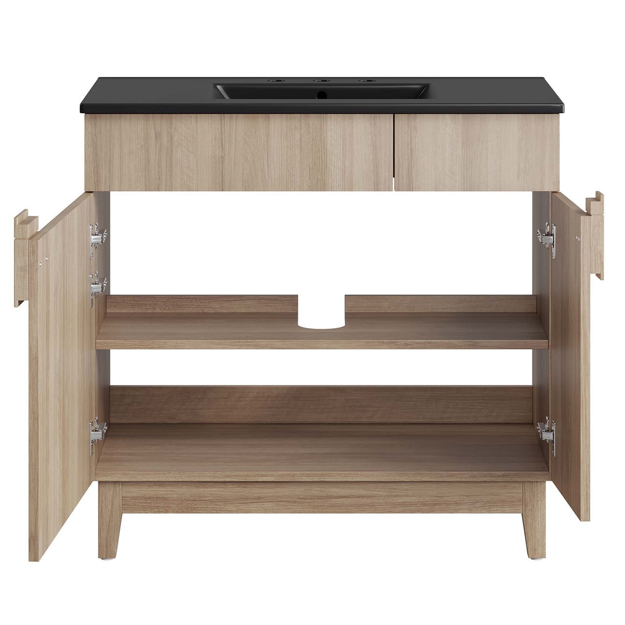 Regalo Vanity Unit, Large, Black & Oak