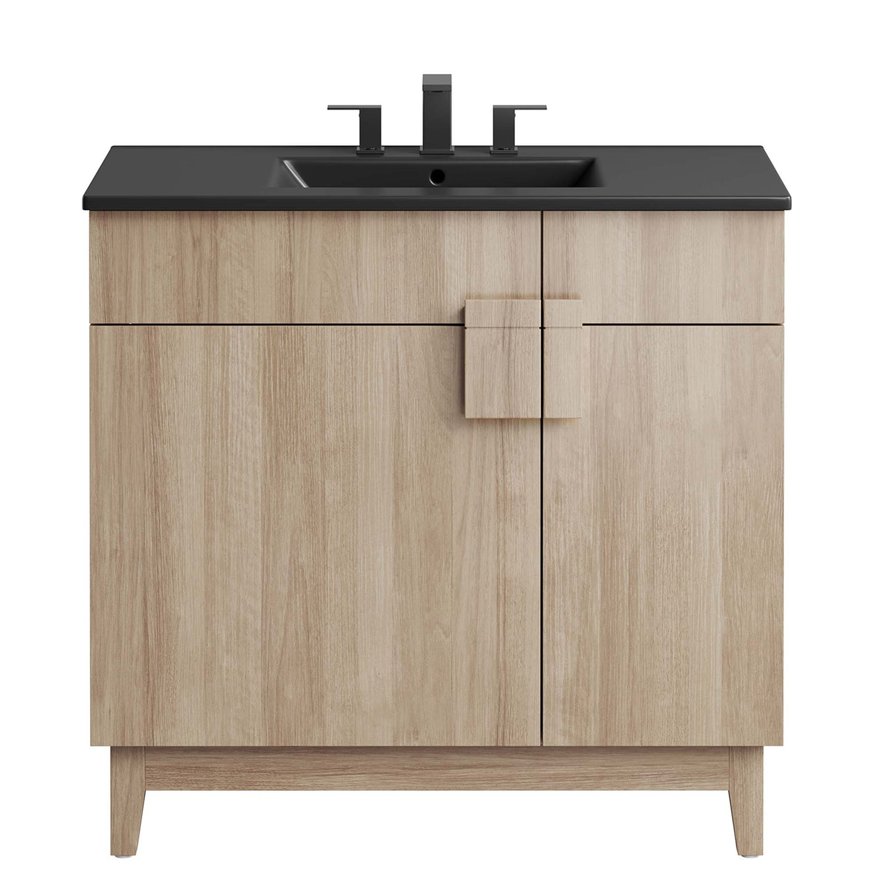 Regalo Vanity Unit, Large, Black & Oak