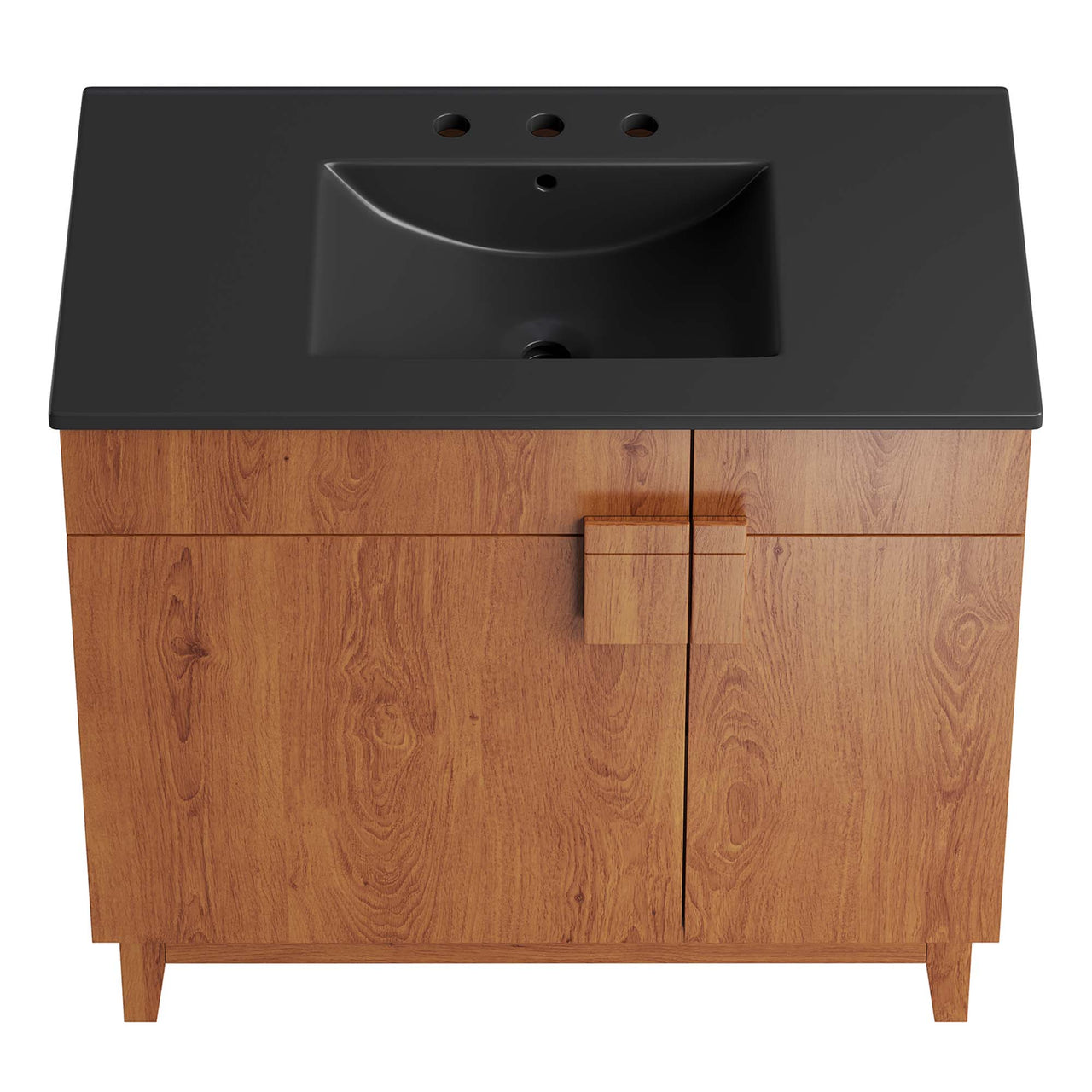 Regalo Vanity Unit, Large, Black & Walnut