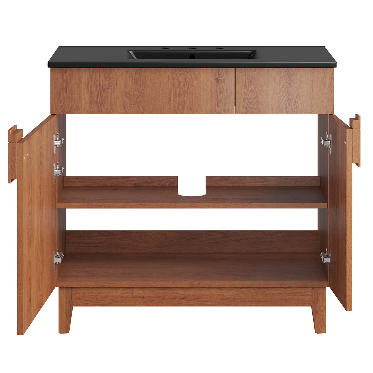 Regalo Vanity Unit, Large, Black & Walnut