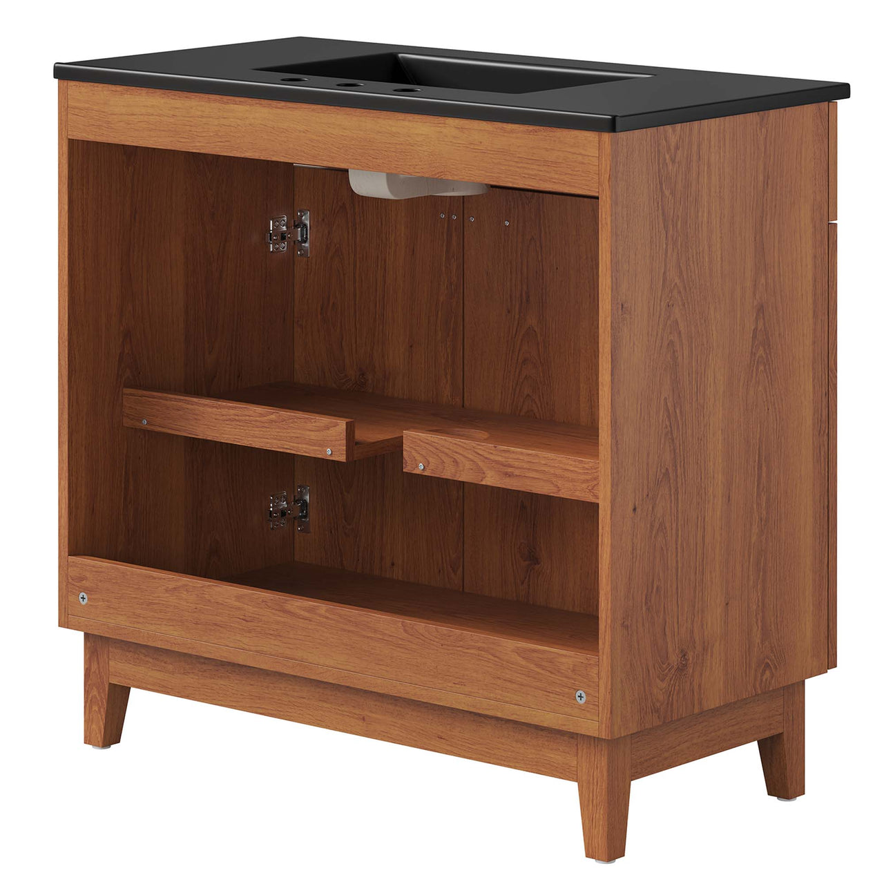 Regalo Vanity Unit, Large, Black & Walnut