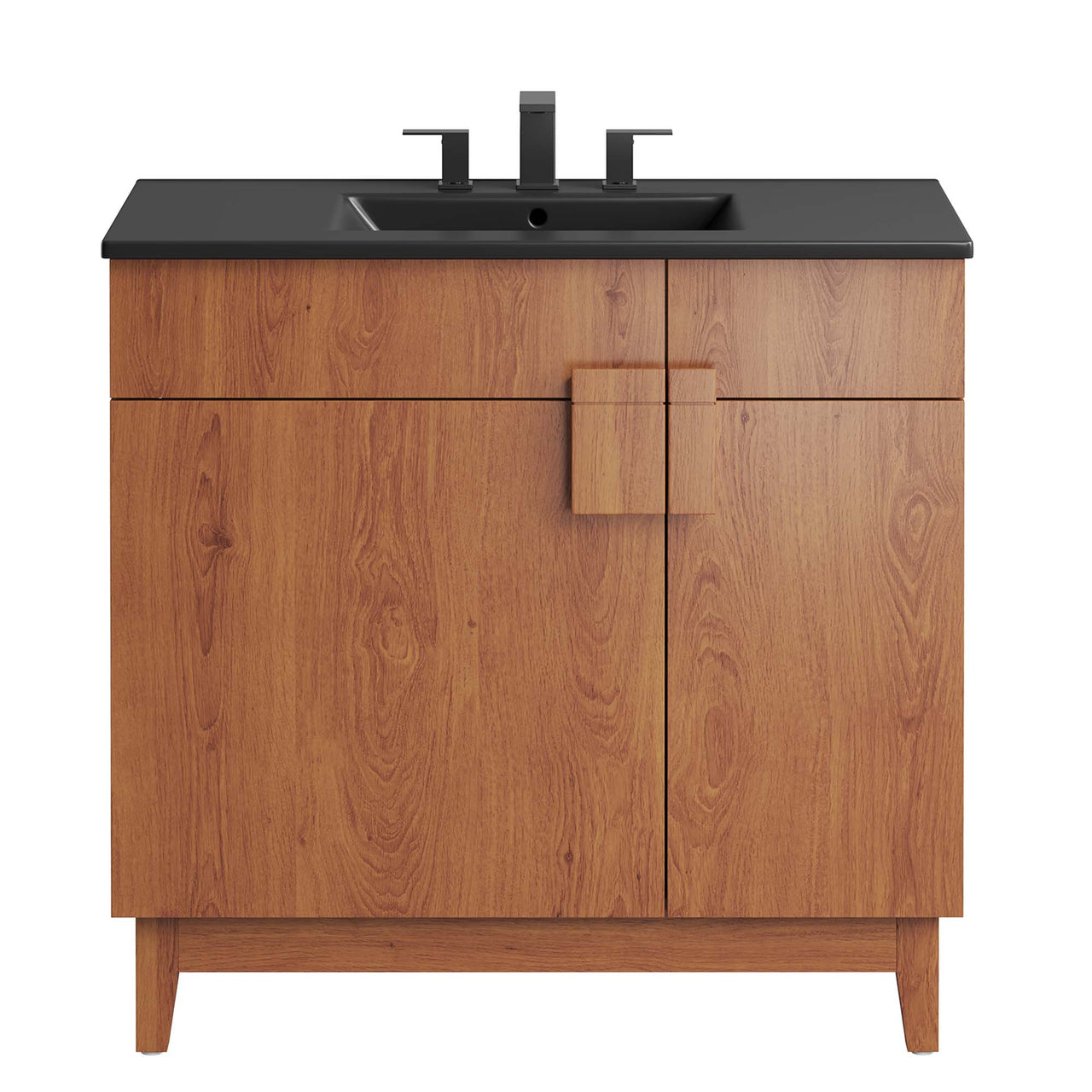 Regalo Vanity Unit, Large, Black & Walnut