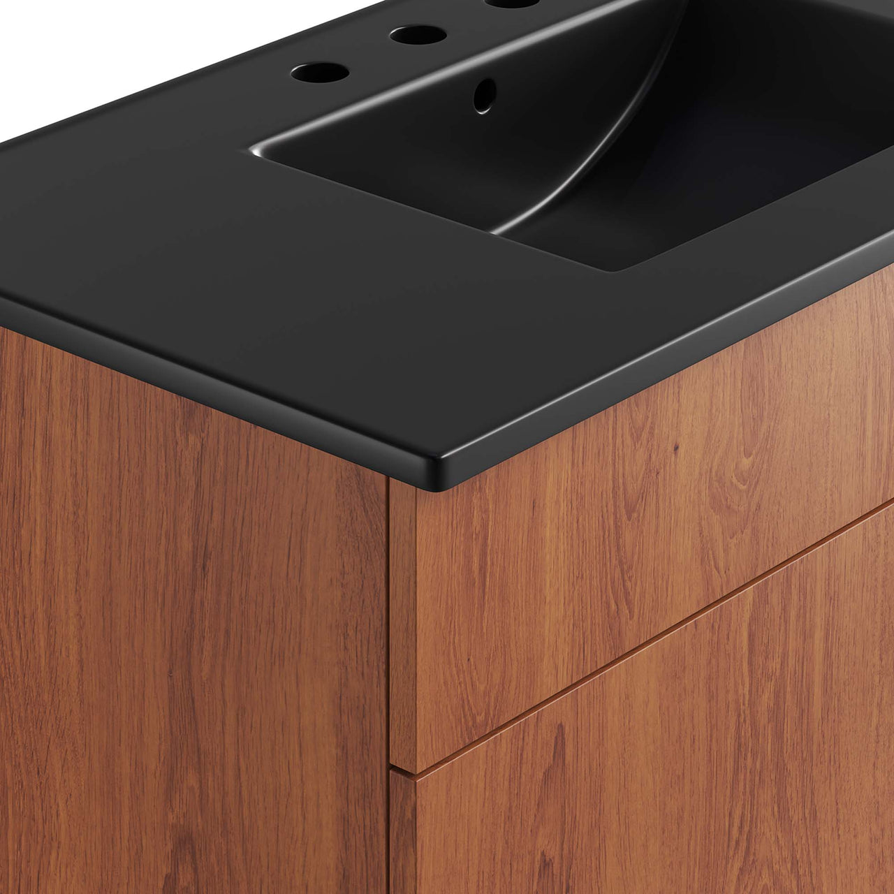 Regalo Vanity Unit, Large, Black & Walnut