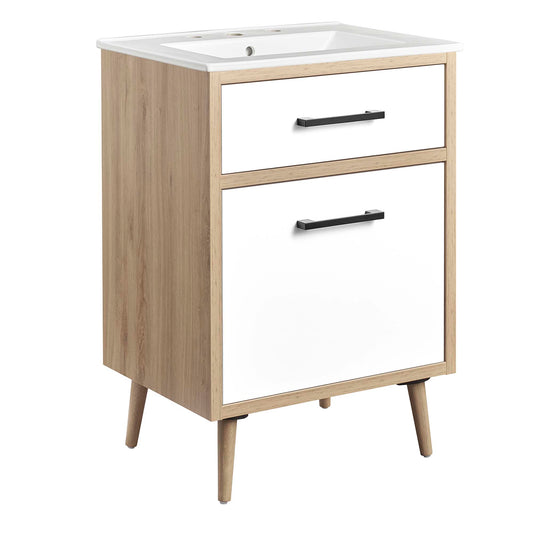 Mavon Vanity Unit, Small, White & Oak