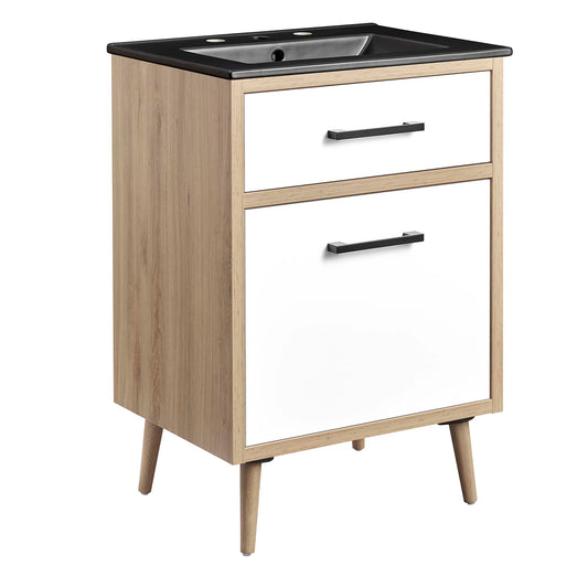 Mavon Vanity Unit, Small, Black & Oak