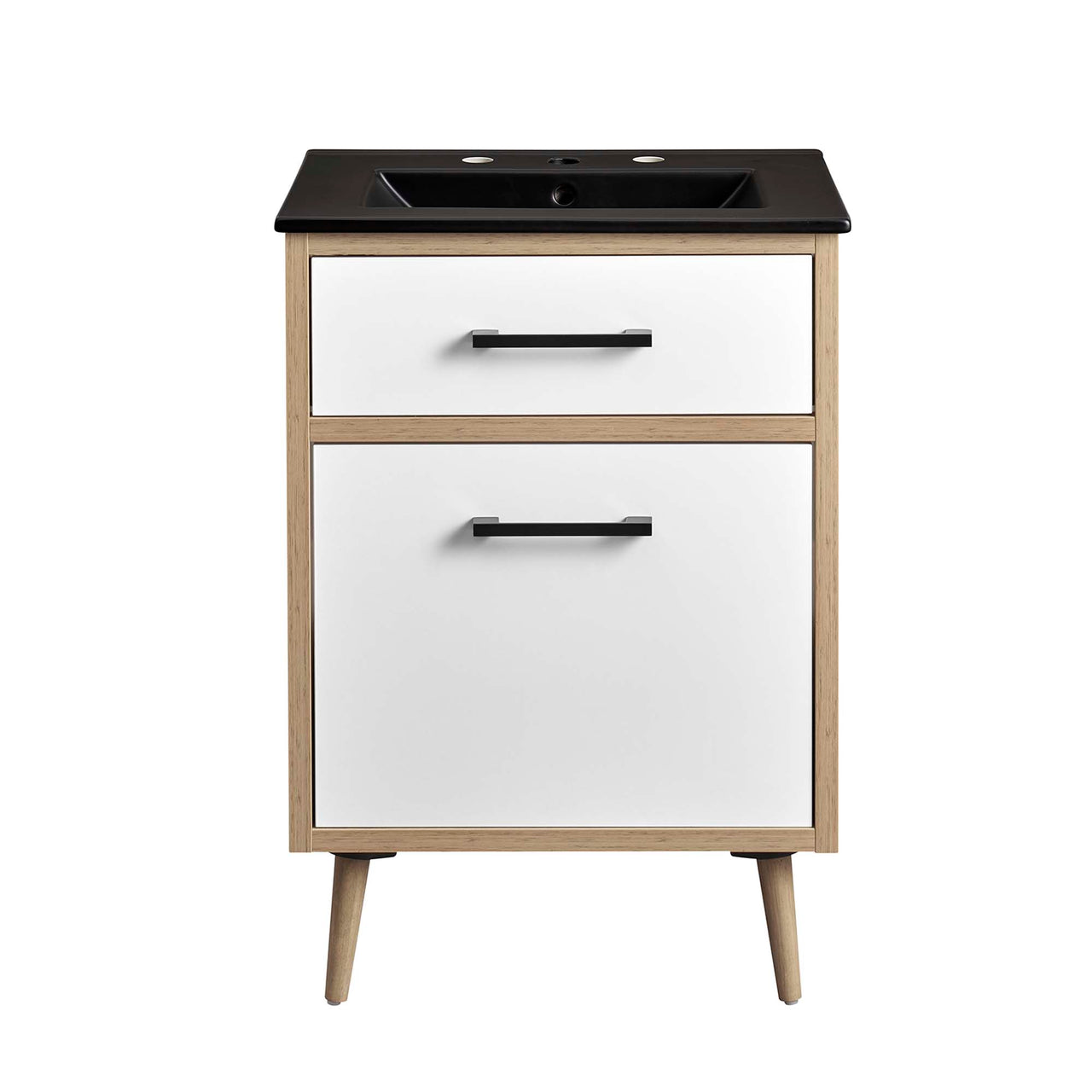 Mavon Vanity Unit, Small, Black & Oak