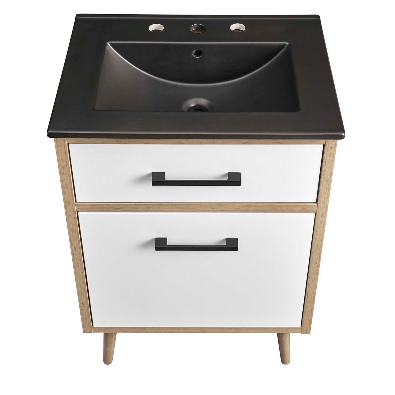 Mavon Vanity Unit, Small, Black & Oak