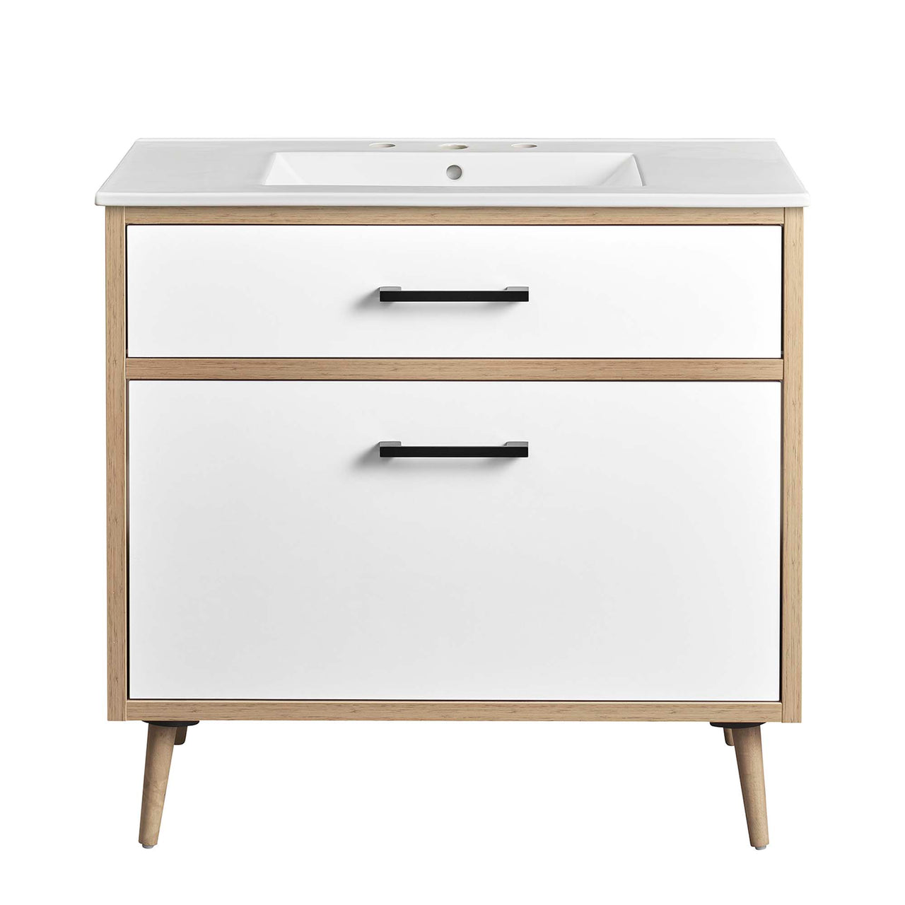 Mavon Vanity Unit, Large, White & Oak