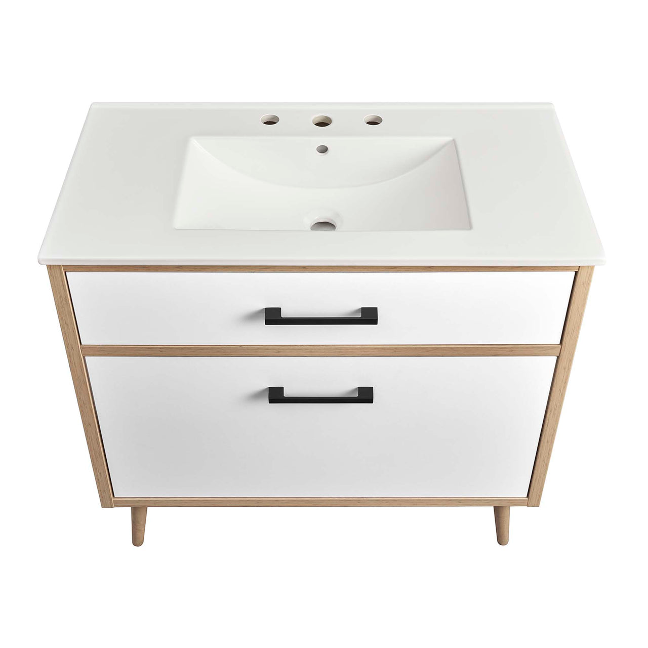 Mavon Vanity Unit, Large, White & Oak