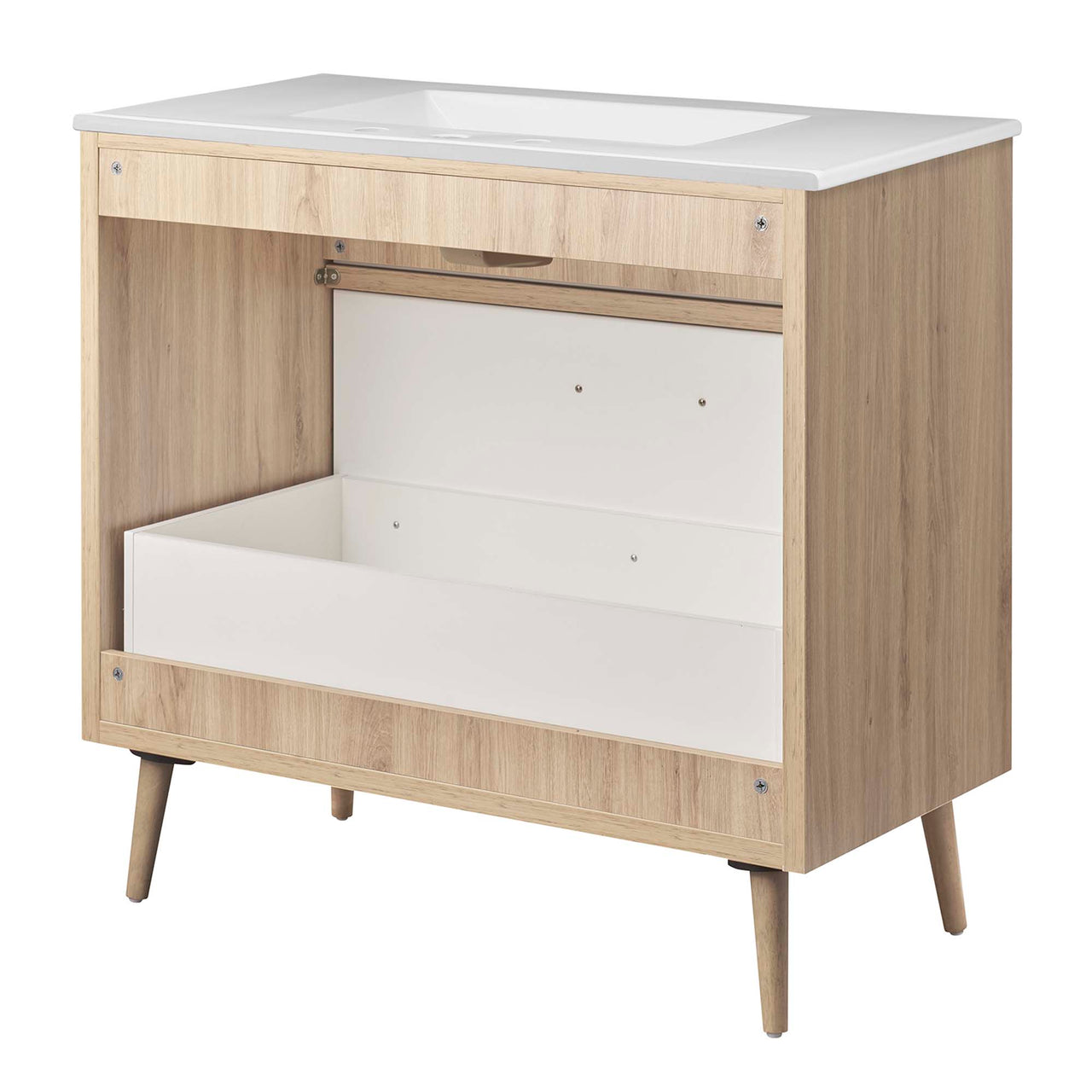 Mavon Vanity Unit, Large, White & Oak