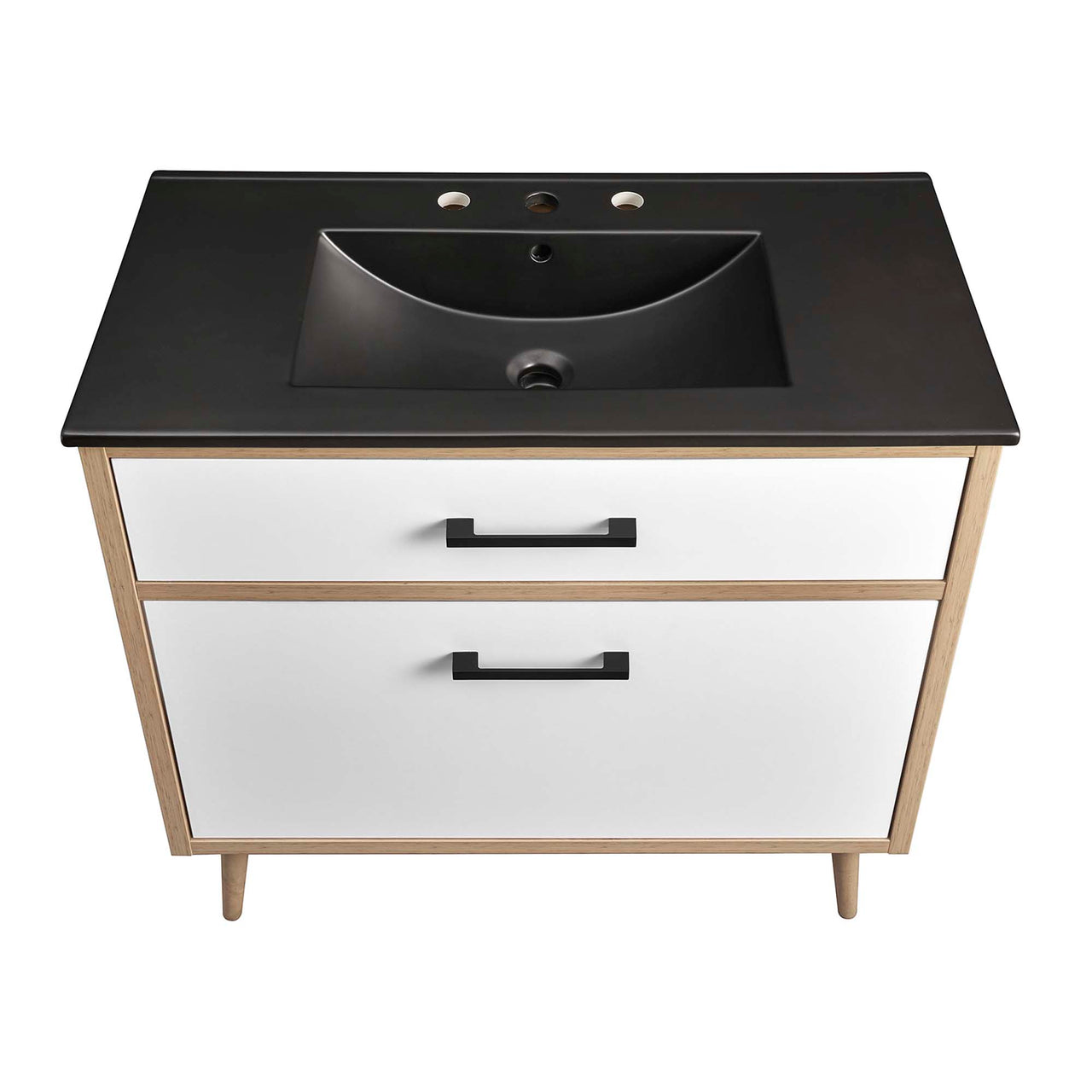 Mavon Vanity Unit, Large, Black & Oak