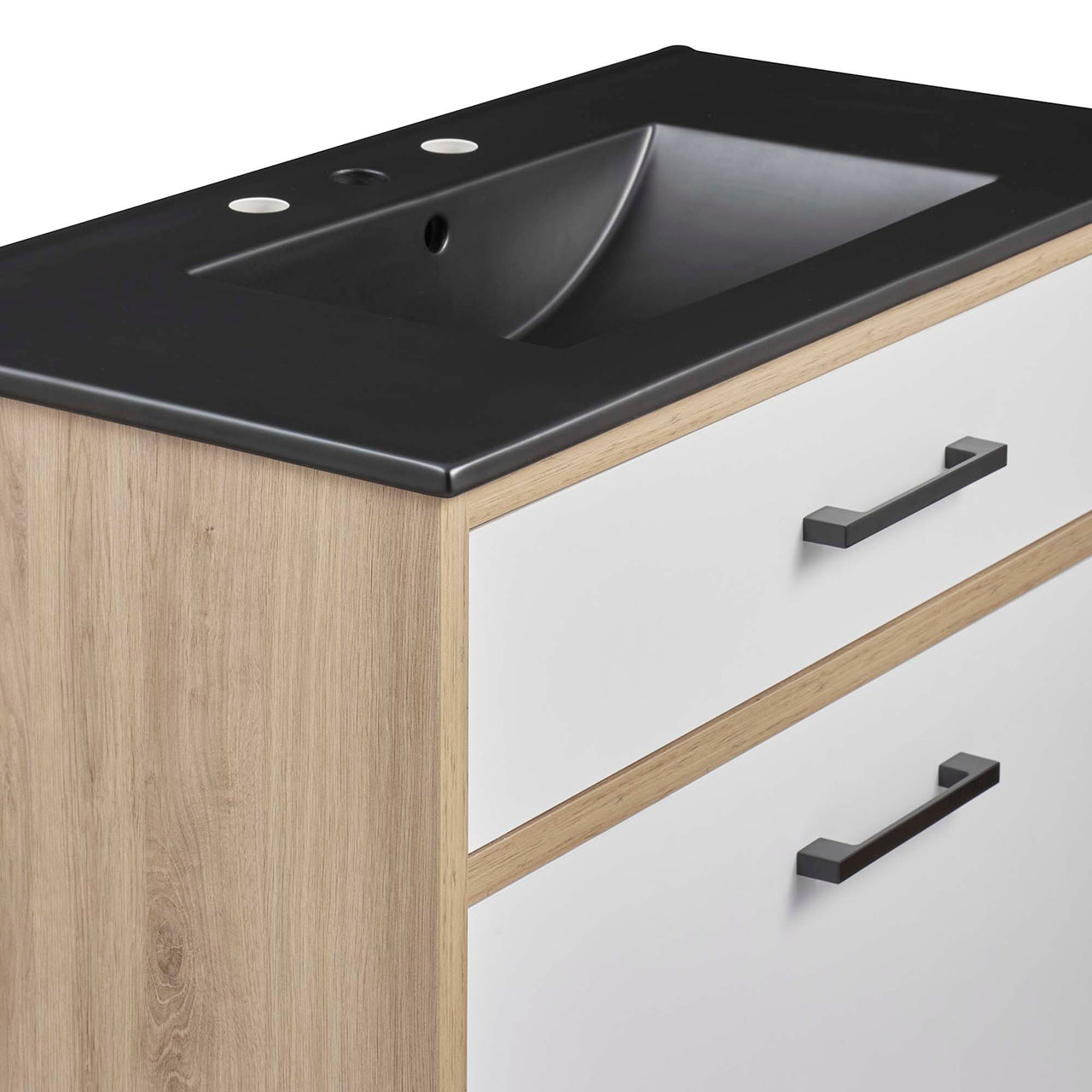 Mavon Vanity Unit, Large, Black & Oak