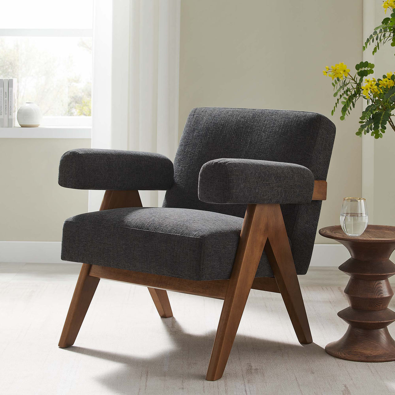 Serenel Fabric Armchair, Dark Gray