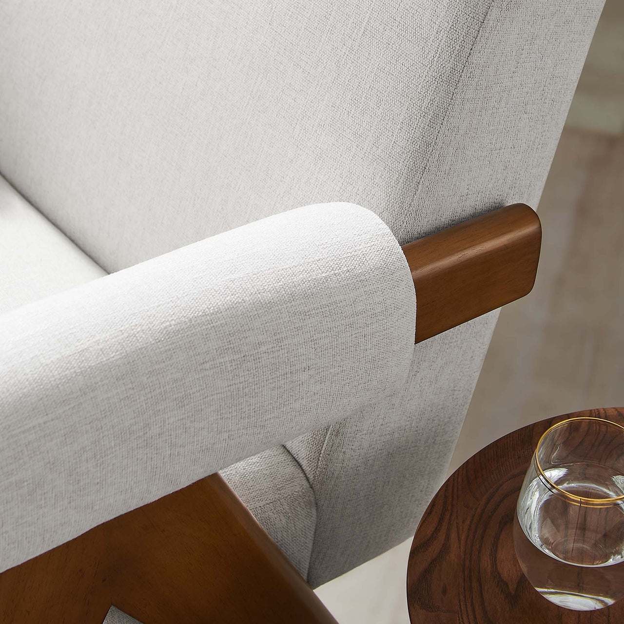Serenel Fabric Armchair, Ivory