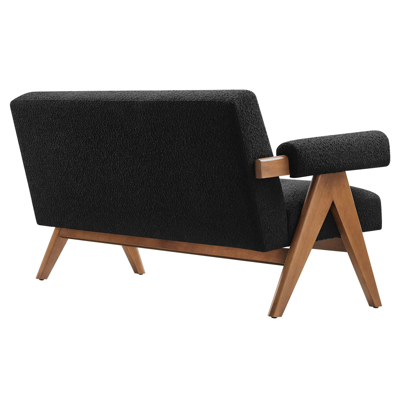 Serenel Boucle Loveseat, Black