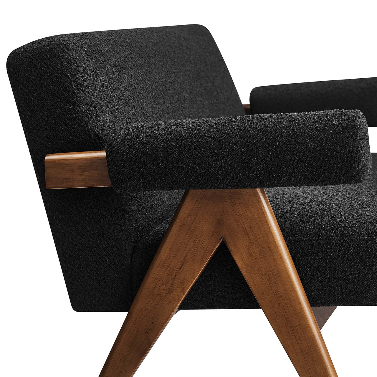 Serenel Boucle Loveseat, Black