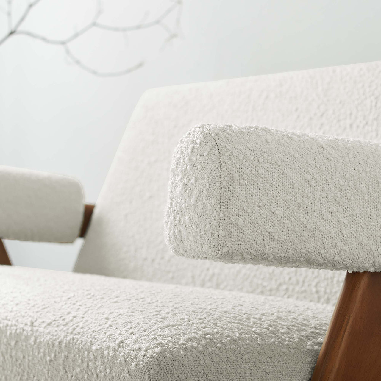 Serenel Boucle Loveseat, Ivory