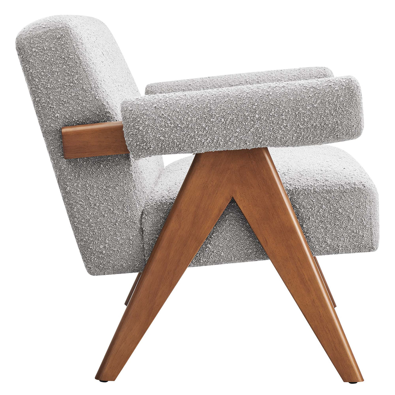 Serenel Boucle Loveseat, Light Gray