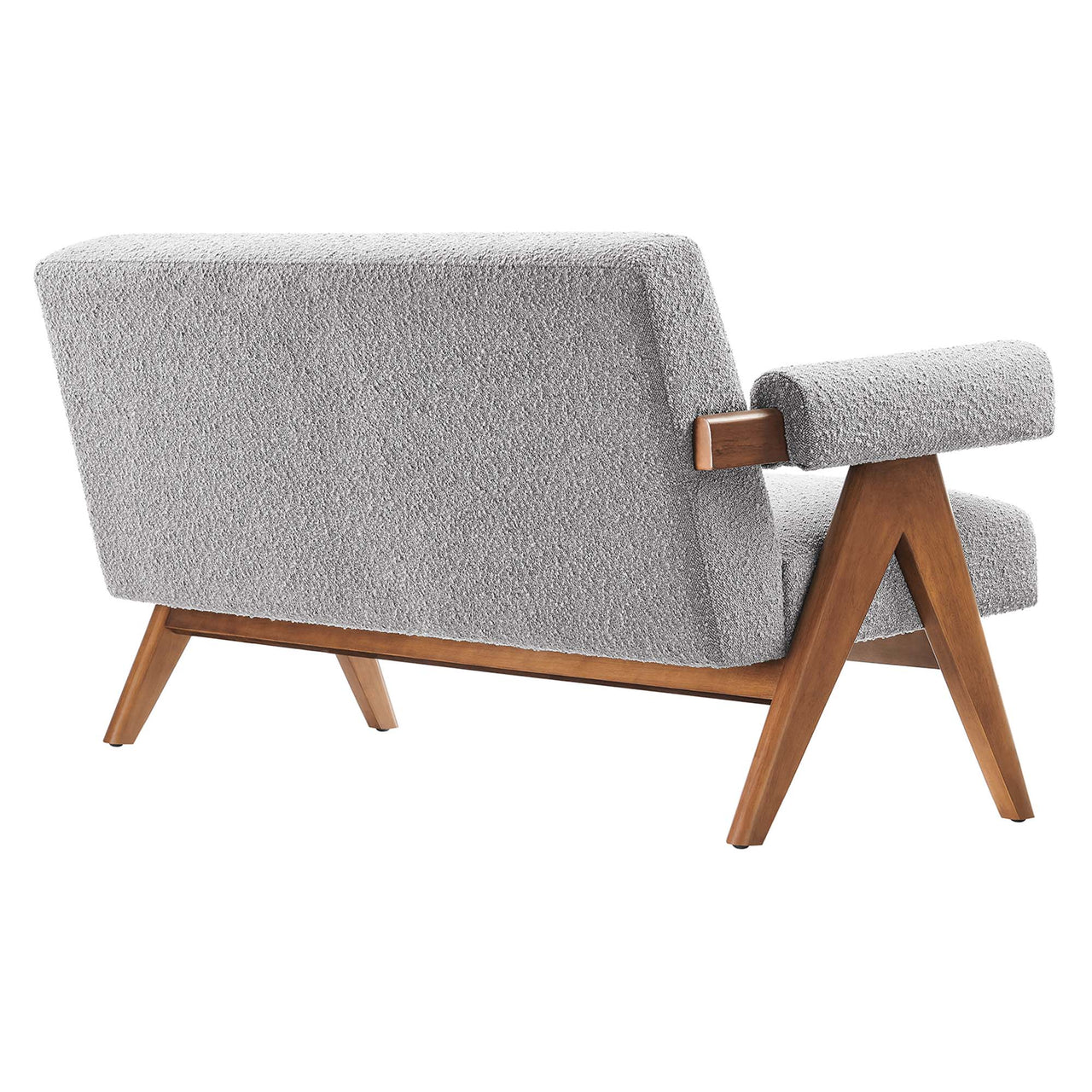 Serenel Boucle Loveseat, Light Gray