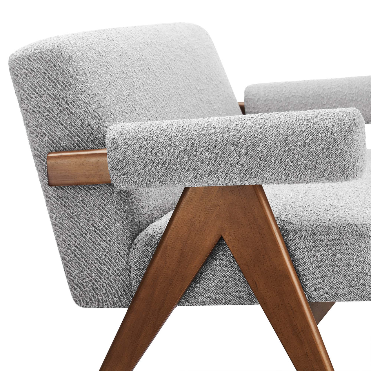 Serenel Boucle Loveseat, Light Gray