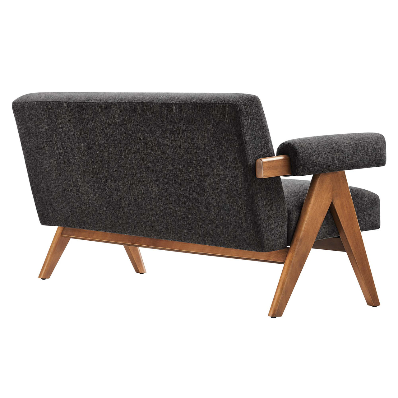 Serenel Fabric Loveseat, Dark Gray