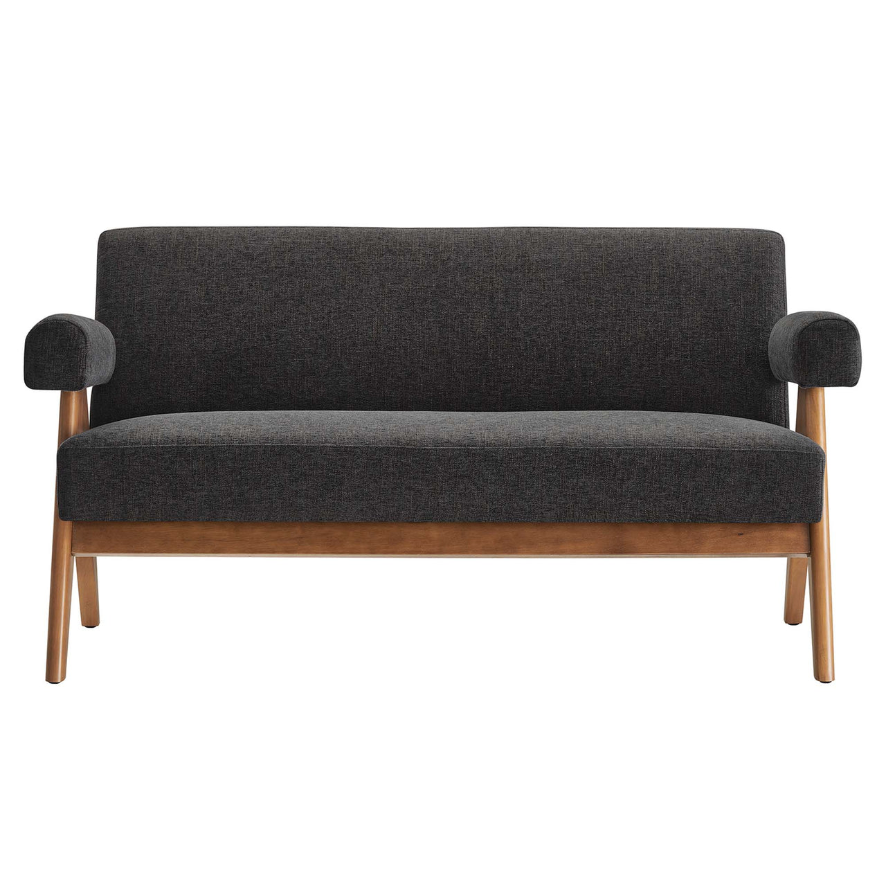 Serenel Fabric Loveseat, Dark Gray