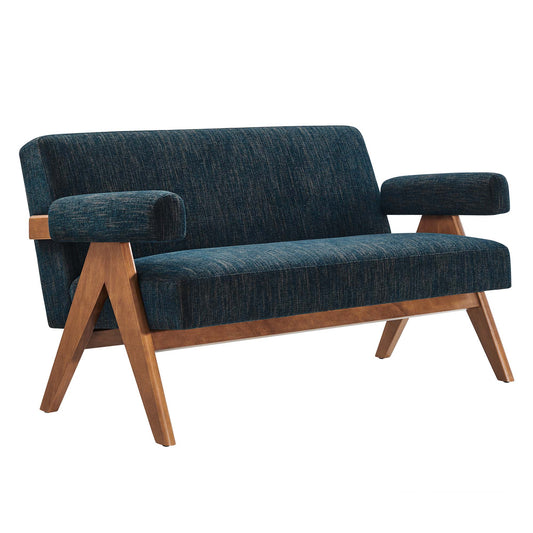 Serenel Fabric Loveseat, Azure