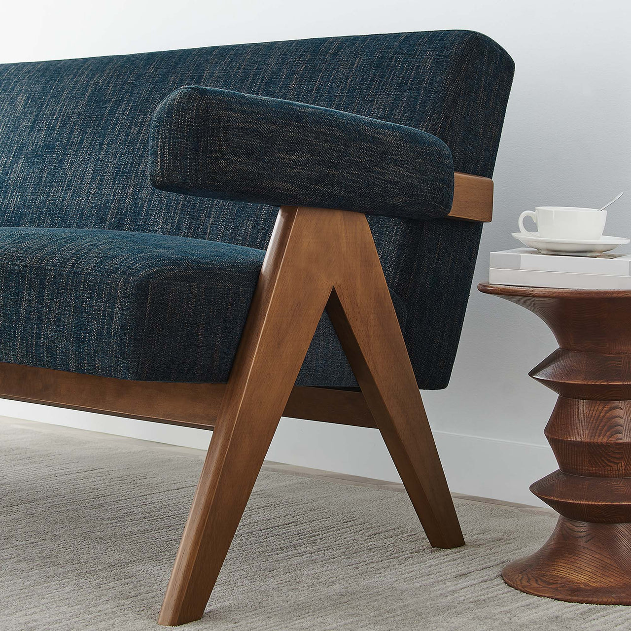 Serenel Fabric Loveseat, Azure