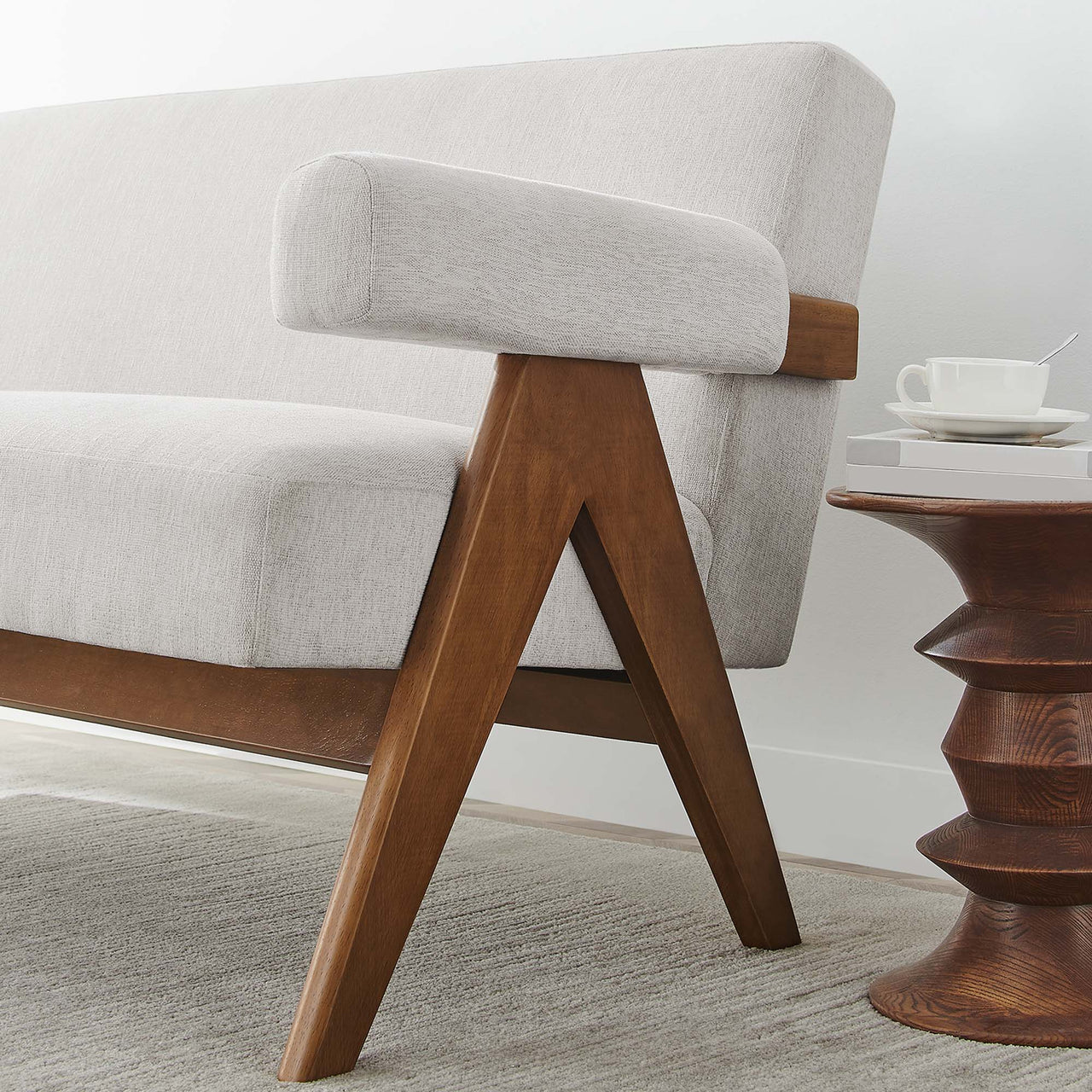 Serenel Fabric Loveseat, Ivory