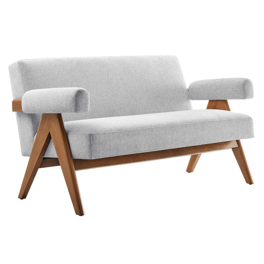 Serenel Fabric Loveseat, Light Gray