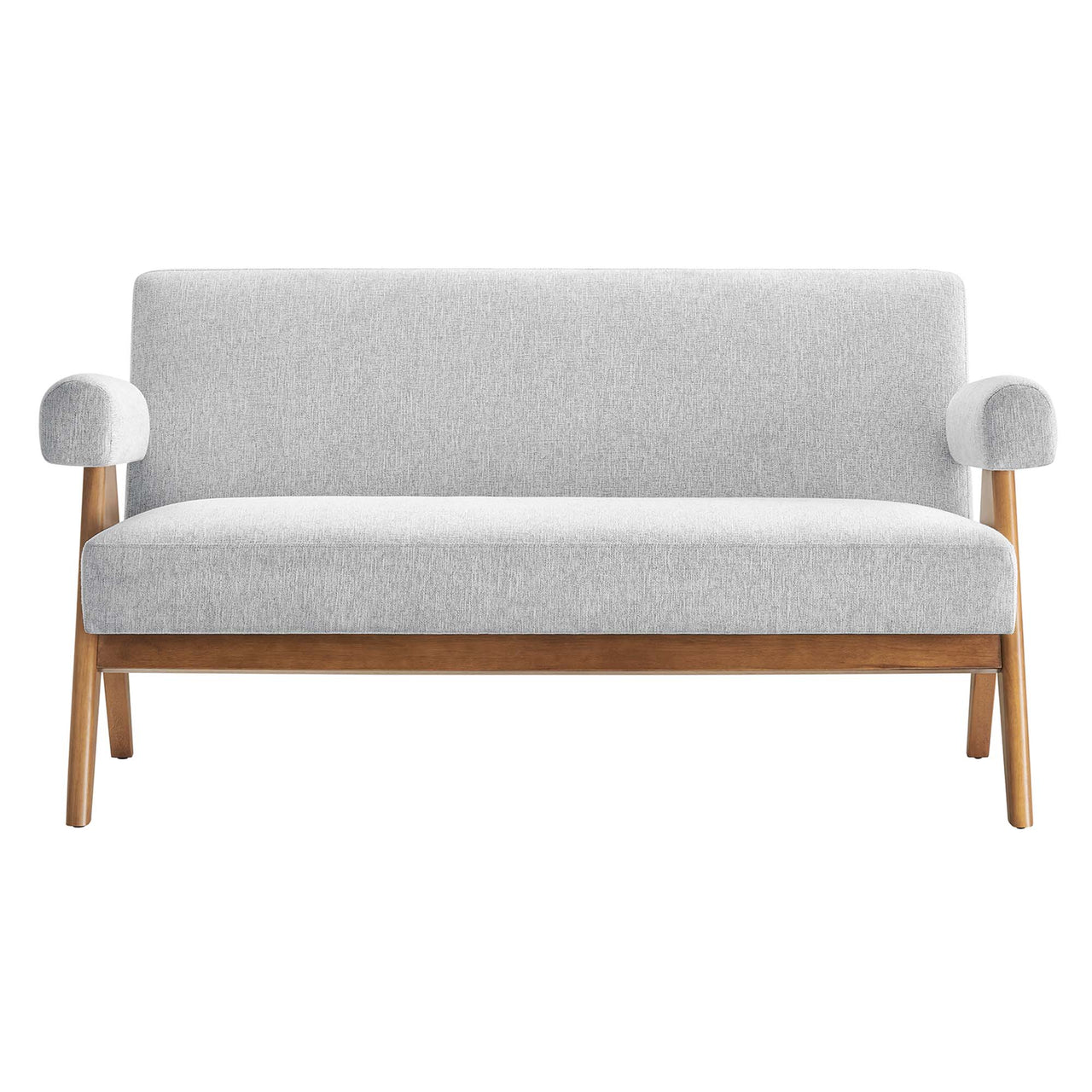 Serenel Fabric Loveseat, Light Gray