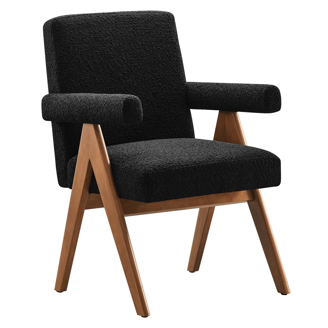 Serenel Boucle Dining Chair Set of 2, Black