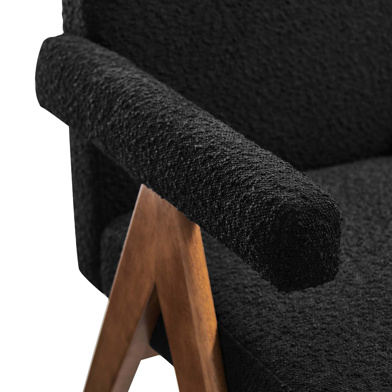 Serenel Boucle Dining Chair Set of 2, Black