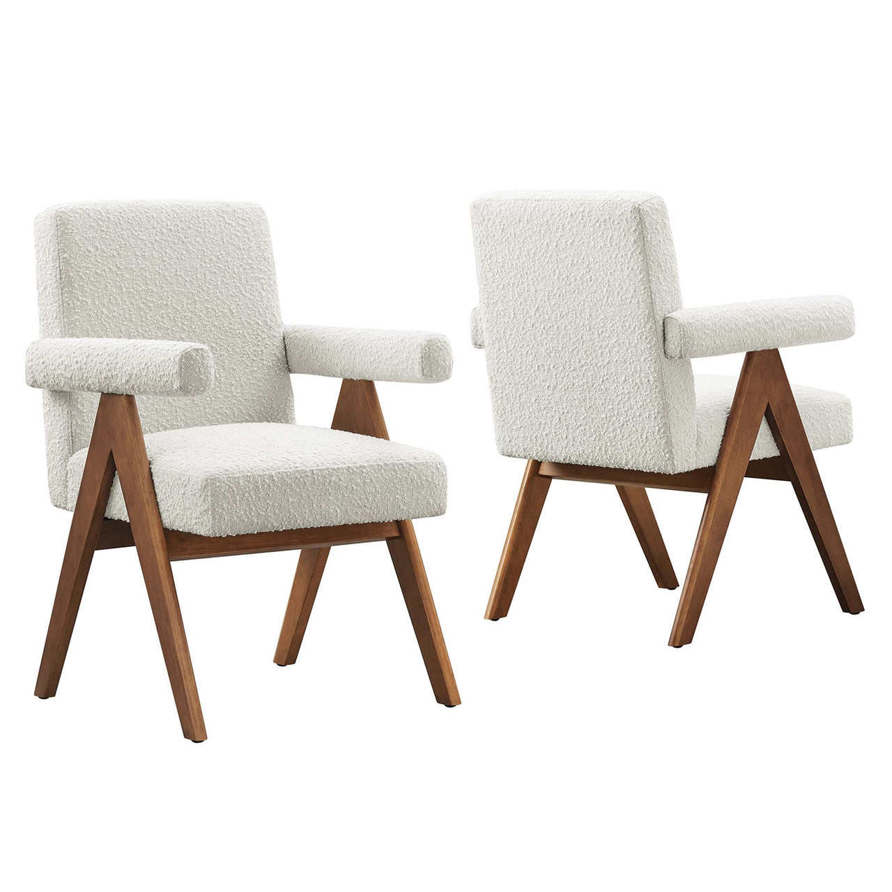 Serenel Boucle Dining Chair Set of 2, Ivory