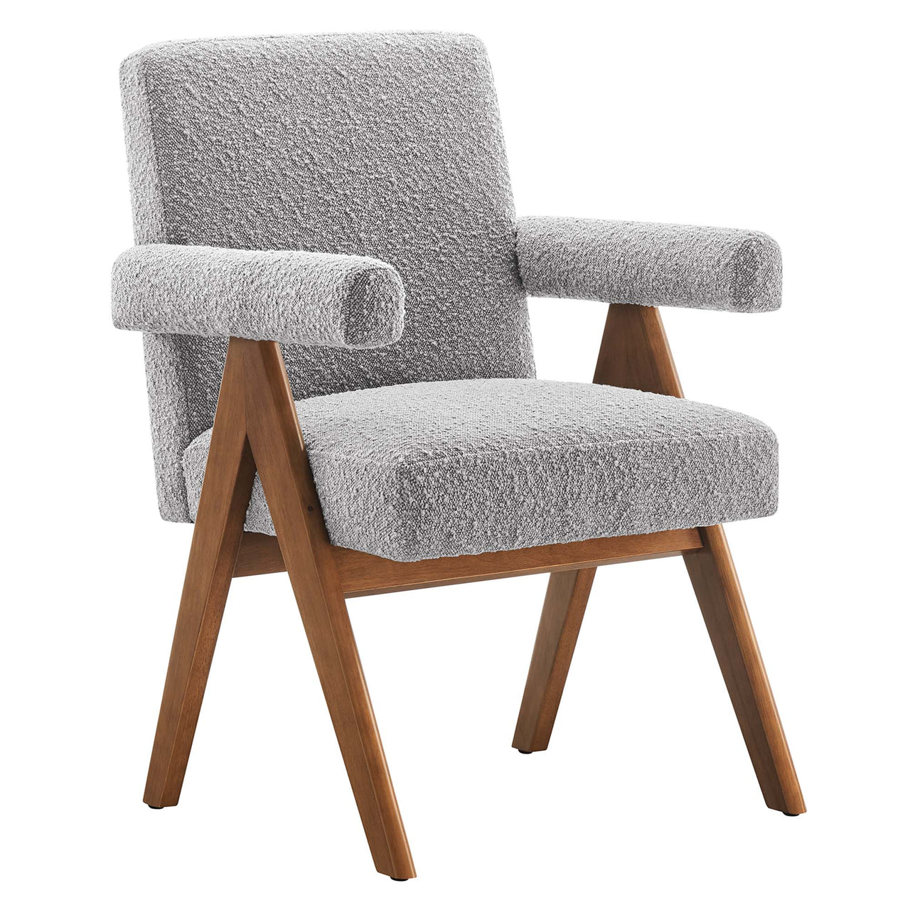 Serenel Boucle Dining Chair Set of 2, Light Gray