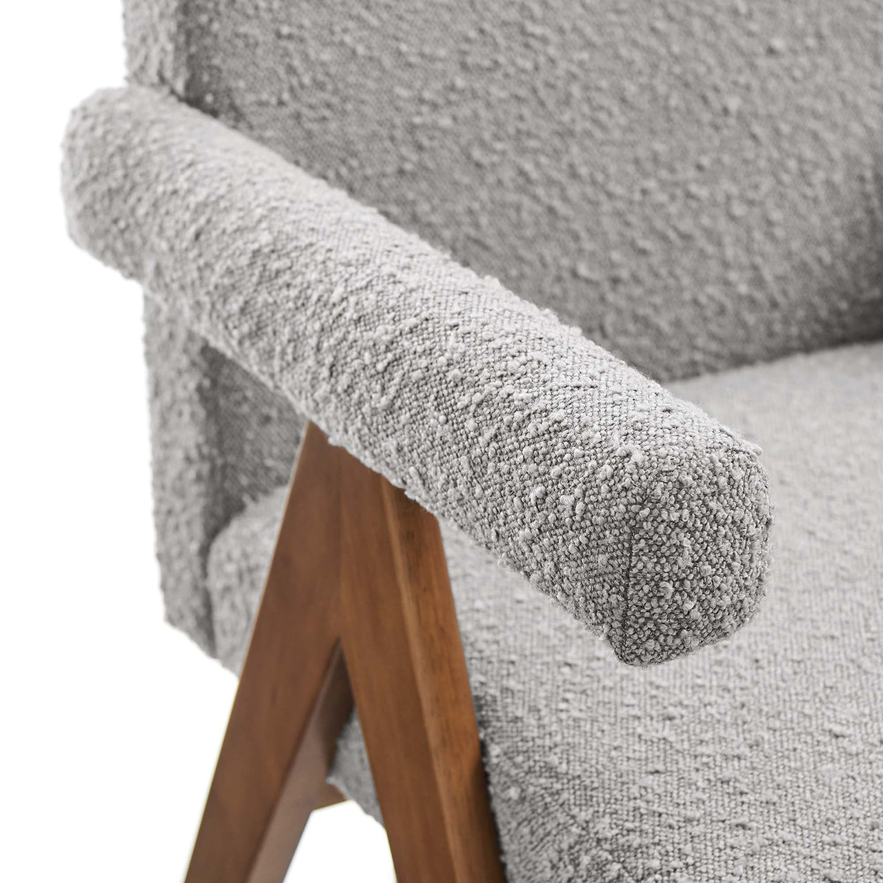 Serenel Boucle Dining Chair Set of 2, Light Gray