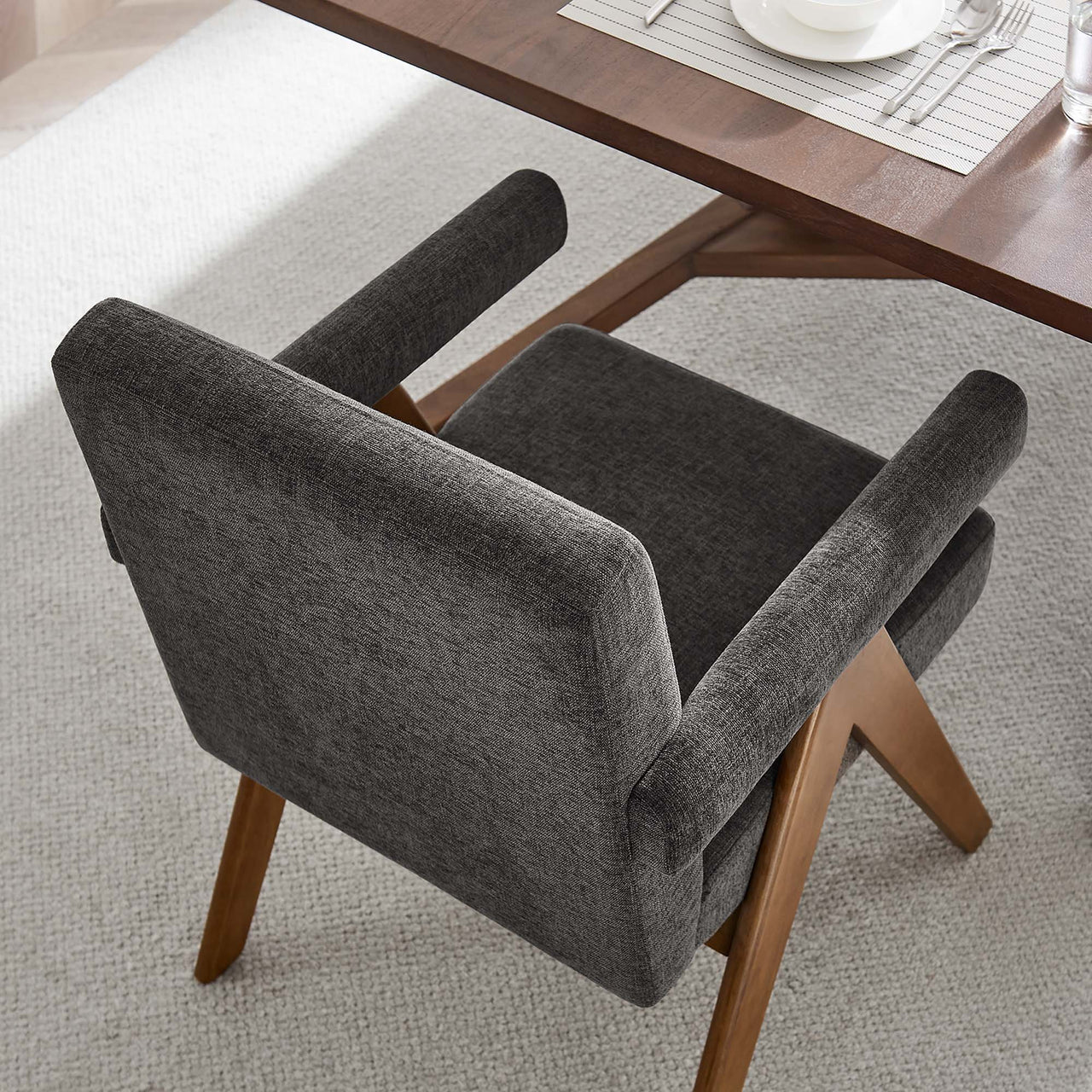 Serenel Fabric Dining Chair Set of 2, Dark Gray