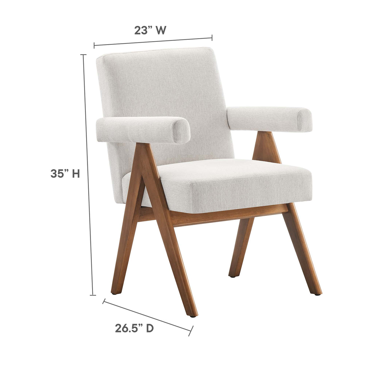 Serenel Fabric Dining Chair Set of 2, Ivory