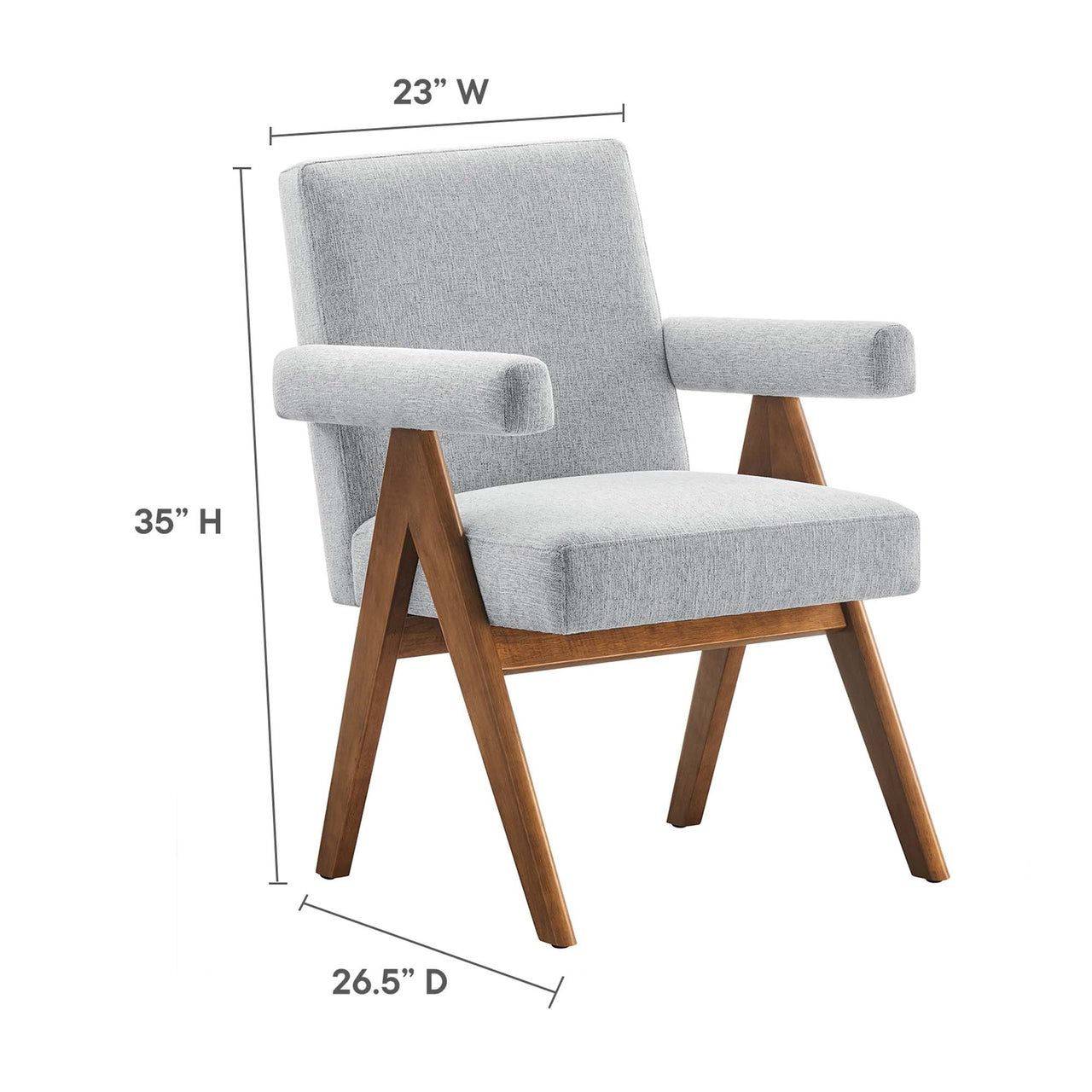 Serenel Fabric Dining Chair Set of 2, Light Gray