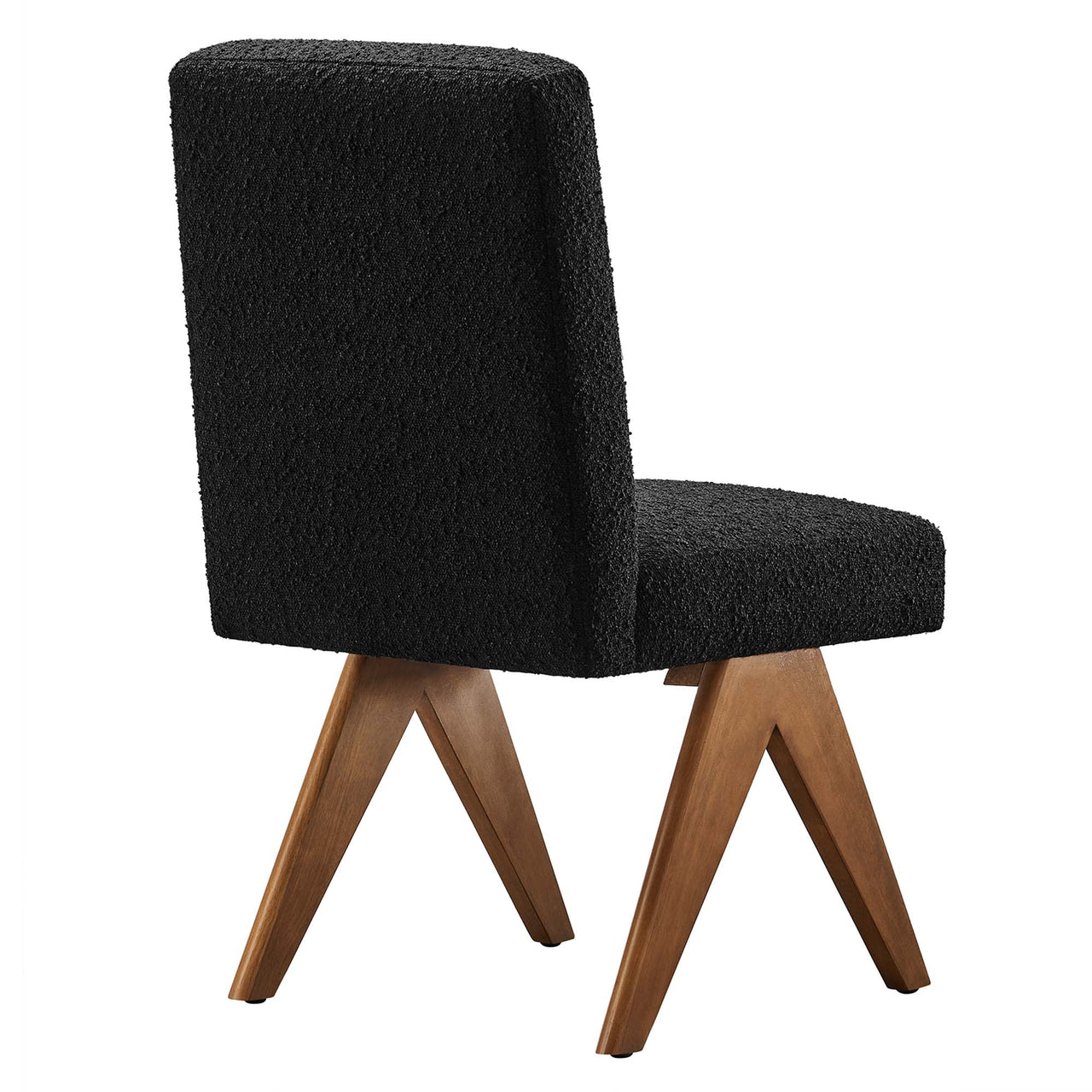 Serenel Boucle Side Chair Set of 2, Black