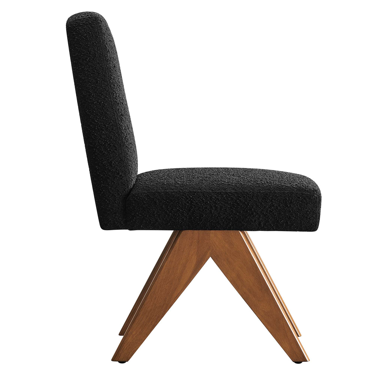 Serenel Boucle Side Chair Set of 2, Black